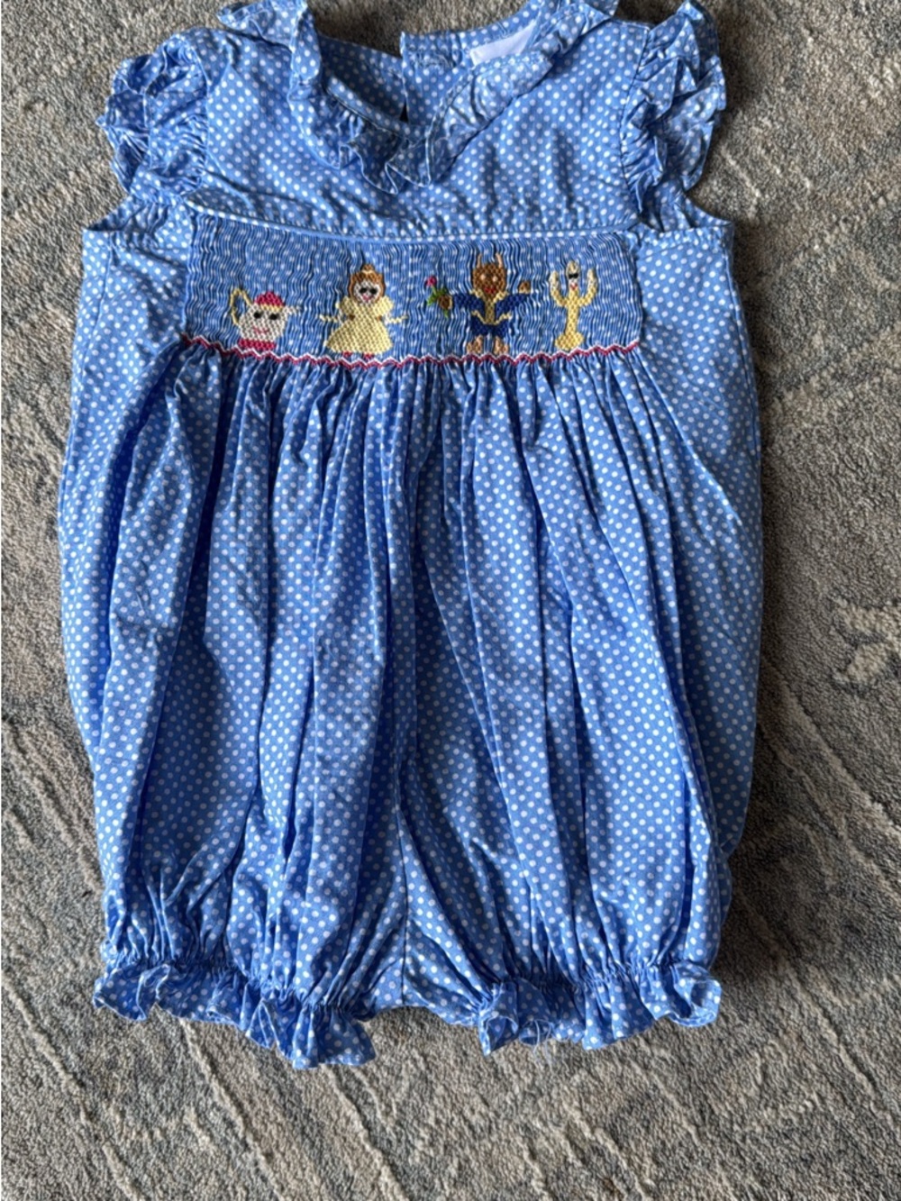 Smocked Polka Dot Magical One-Piece Romper / Bubble